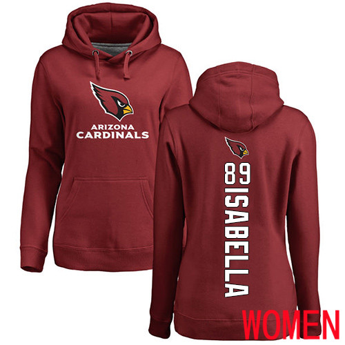 Arizona Cardinals Maroon Women Andy Isabella Backer NFL Football 89 Pullover Hoodie Sweatshirts